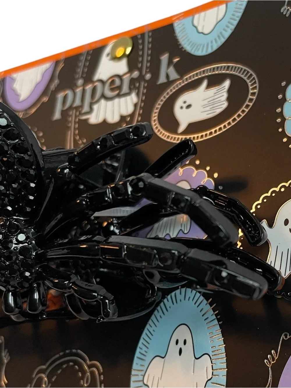 Piper K Black Sparkle Spider Hair Clip - Accessories